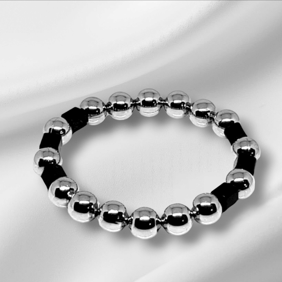 Silver Plated Metal Beaded Bracelet - Picture 2 of 2